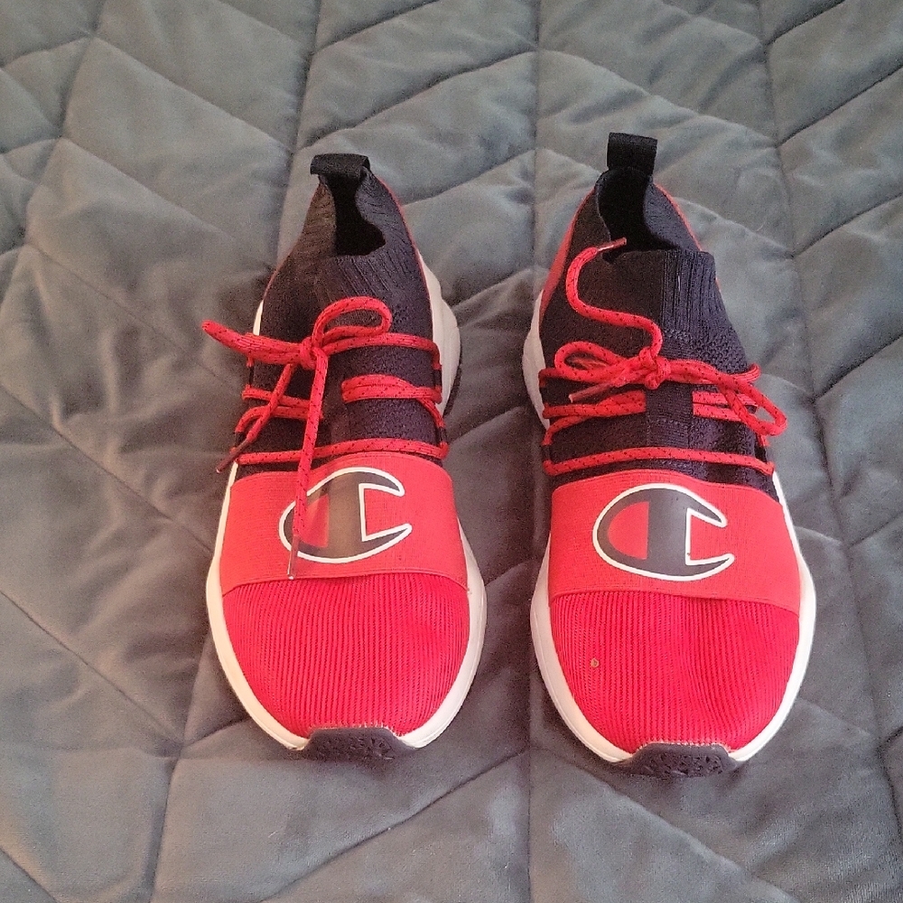 NWOT Champion Red and Black Sock Style Sneakers